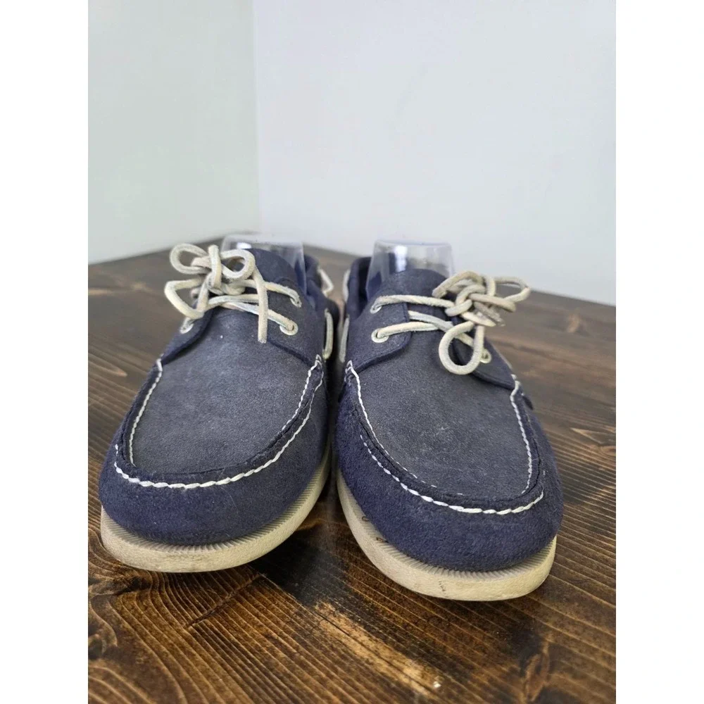 GH Bass & Co Hampton Men's Boat Shoes Size 11.5 Blue Navy Slip On Leather Loafer
